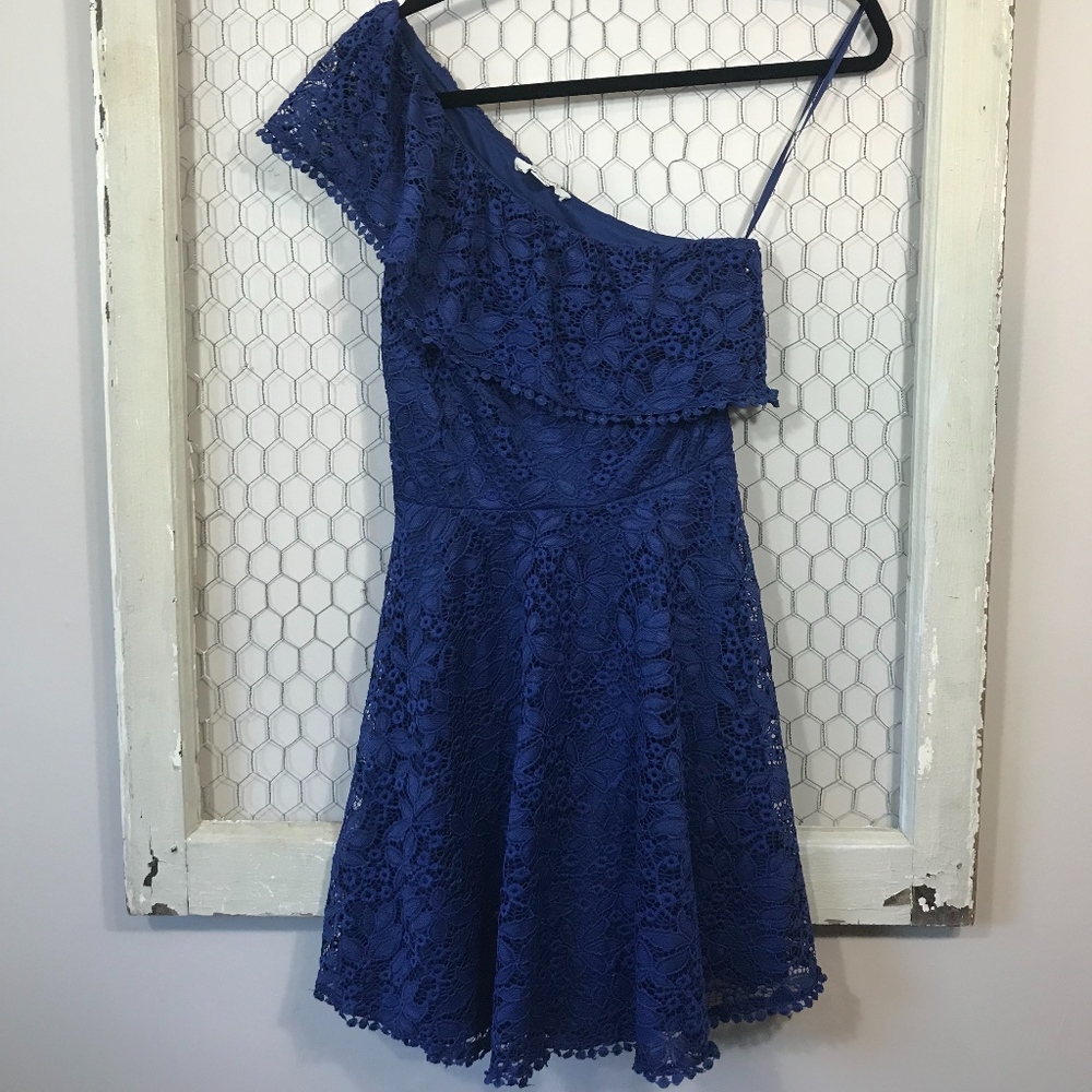 Francesca's Collection Lace One Shoulder Dress